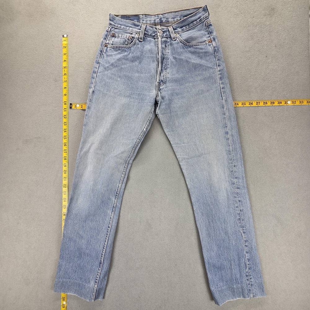 VTG‎ Levis 501 Jeans Womens Straight Button Fly Altered Hem USA 90s Fits 26x30